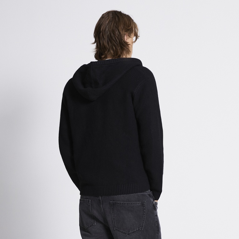 Knit zip hoodie "Sebastian" Black